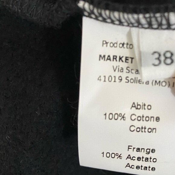 NWT SUOLI Black Sweater Fringe Dress Italy 38 US Small - Picture 8 of 12